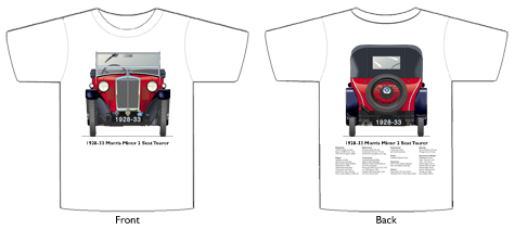 Morris Minor 2 Seat Tourer 1928-33 T-shirt Front & Back